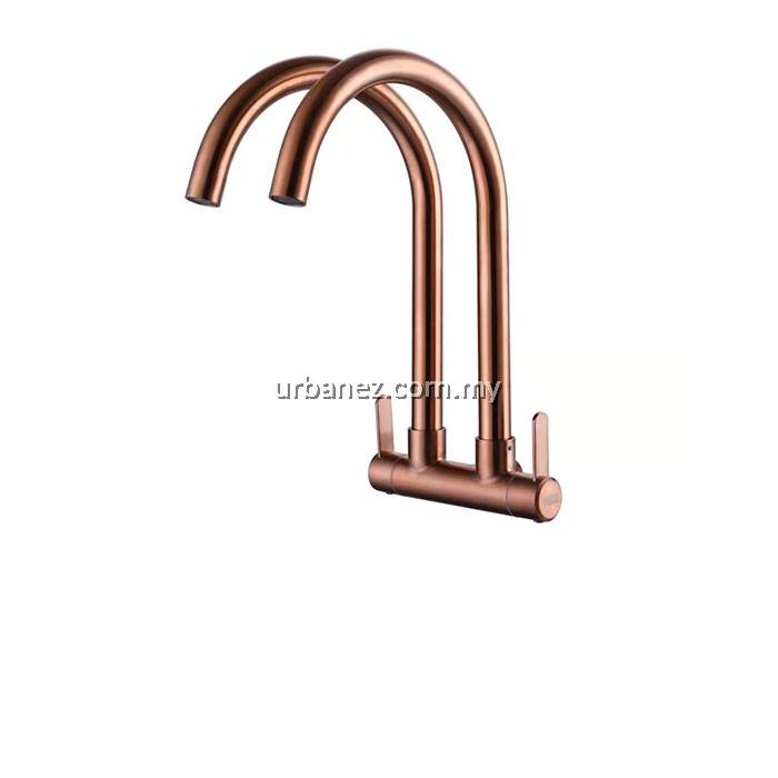 Shop HUN HWT 8006 Double Sink Tap | Wall Mount @ Offer